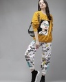 Shop Women's White Graphic Printed Joggers-Full