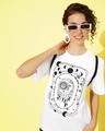 Shop Women's White Graphic Printed Oversized T-shirt-Front