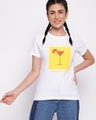 Shop Women's White Graphic Printed T-shirt-Front