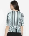 Shop Women's White & Green Striped Top-Design