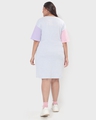 Shop Women's White-Grey Melange Color Block Plus Size Relaxed Fit Dress-Design