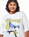 Shop Women's White Groovin Graphic Printed Oversized Plus Size T-shirt