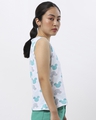 Shop Women's White Grunge Mickey All Over Printed Tank Top-Full