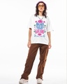 Shop Women's White Gulabi Graphic Printed Oversized T-shirt