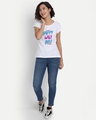 Shop Women's White Happy Wali Holi Printed Relaxed Fit T-shirt