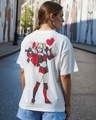 Shop Women's White Harley Quinn Graphic Printed Oversized T-shirt-Front