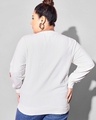 Shop Women's White Hearts Embroidered Plus Size Sweatshirt-Design
