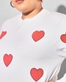 Shop Women's White Hearts Embroidered Plus Size Sweatshirt