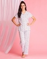 Shop Women's White Hello Kitty Print Top & Pyjama Set