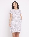 Shop Women's White Hello Kitty Printed Dress-Front