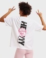 Shop Women's White Heyyyy Lazy Typography Oversized T-shirt-Front
