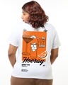 Shop Women's White Hooray Graphic Printed Plus Size T-shirt-Front