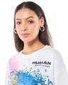 Shop Women's White Human Graphic Printed Oversized Short Top