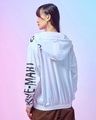 Shop Women's White Hype Mart Graphic Printed Oversized Plus Size Windcheater Jacket-Design