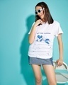 Shop Women's White Just keep Floating Graphic Printed Boyfriend T-shirt-Front