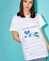Shop Women's White Just keep Floating Graphic Printed Boyfriend T-shirt