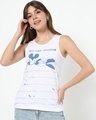 Shop Women's White Just keep Floating Graphic Printed Tank Top-Front