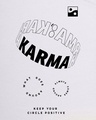 Shop Women's White Karma Circles Graphic Printed Oversized T-shirt