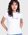 Shop Women's White Keep Listening Graphic Printed Slim Fit T-shirt-Front