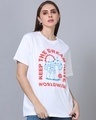 Shop Women's White Keep The Dream Alive Puff Printed Relaxed Fit T-Shirt-Design