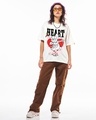 Shop Women's White Key To My Heart Graphic Printed Oversized T-shirt