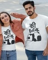 Shop Women's White Ki Farak Panda Premium Cotton T-shirt-Front
