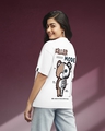 Shop Women's White Killer Mode Graphic Printed Oversized T-shirt-Front