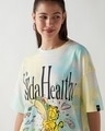 Shop Women's White & Yellow Kind a Healthy Graphic Printed Oversized T-shirt