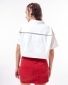 Shop Women's White Lead Typography Oversized Crop Shirt-Design