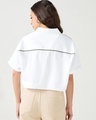 Shop Women's White Lead Typography Oversized Crop Shirt-Design