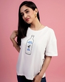Shop Women's White Printed Oversized Fit T Shirt-Front