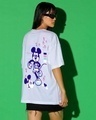 Shop Women's White Level Up Mickey Graphic Printed Oversized T-shirt-Front