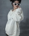 Shop Women's White Loose Fit Hoodie-Full