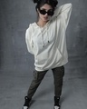 Shop Women's White Loose Fit Hoodie