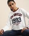 Shop Women's White Los Angeles Typography Oversized T-shirt-Full