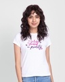 Shop Women's White Make Yourself A Priority Printed Slim Fit T-shirt-Front