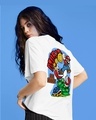 Shop Women's White Mario Back Graphic Printed Oversized T-shirt-Design