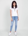 Shop Women's White Meow Printed Slim Fit T-shirt-Design