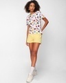Shop Women's White Mickey All Over Printed Short Top-Full