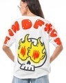 Shop Women's White Mind F*ck Graphic Printed Oversized T-shirt-Front