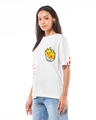 Shop Women's White Mind F*ck Graphic Printed Oversized T-shirt-Full