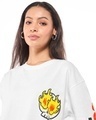 Shop Women's White Mind F*ck Graphic Printed Oversized T-shirt