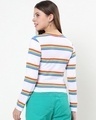 Shop Women's White Multicolor Stripe Slim Fit Snug Blouse-Full