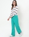 Shop Women's White Multicolor Stripe Slim Fit Snug Blouse