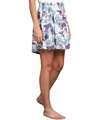 Shop Women's White & Navy Blue Vibrant Leaf Printed Loose Comfort Fit Skorts-Design