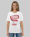 Shop Women's White Netflix, Nutella & Naps Typography Loose Fit T-shirt-Front