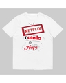 Shop Women's White Netflix, Nutella & Naps Typography Loose Fit T-shirt