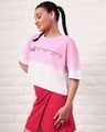 Shop Women's Pink & White New World Coke Ombre Oversized Short Top-Design