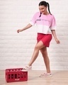 Shop Women's Pink & White New World Coke Ombre Oversized Short Top-Full