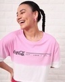 Shop Women's Pink & White New World Coke Ombre Oversized Short Top